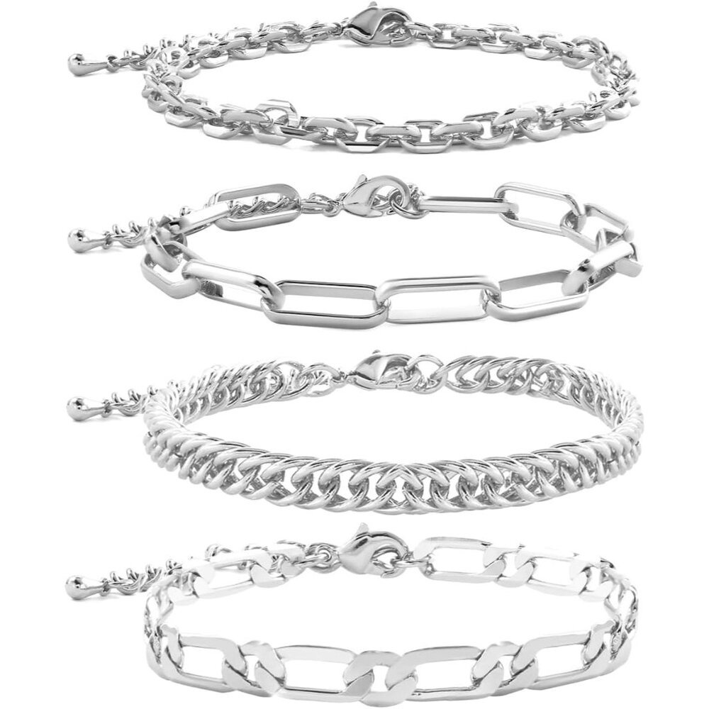 Waterproof Gold Chain Bracelet For Women Non Tarnish,14K Gold Plated Link Dainty